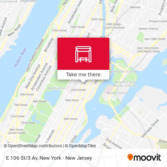 E 106 St/3 Av map
