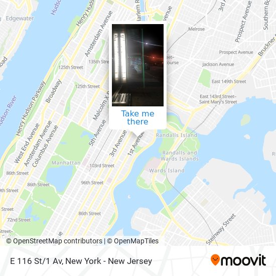 E 116 St/1 Av map