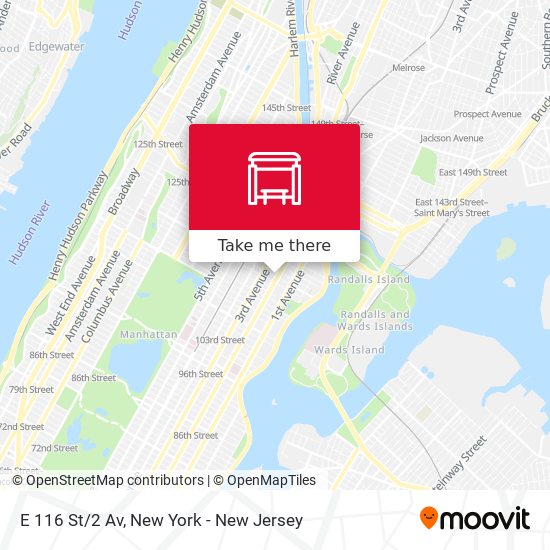 E 116 St/2 Av map