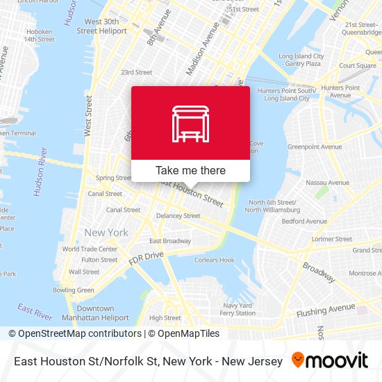 East Houston St/Norfolk St map