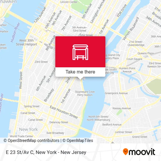 E 23 St/Av C map