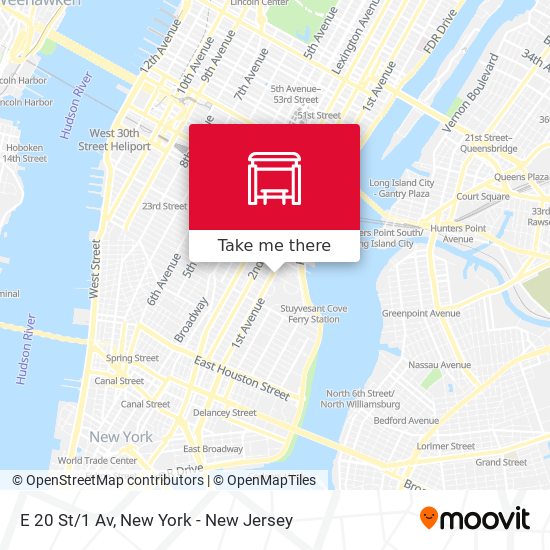 E 20 St/1 Av map