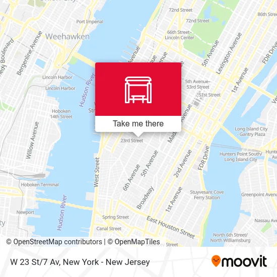W 23 St/7 Av map