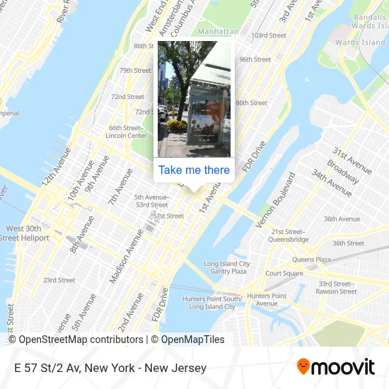 E 57 St/2 Av map