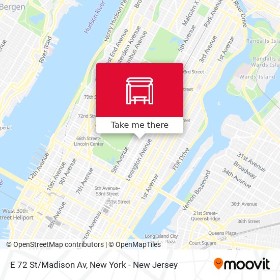 E 72 St/Madison Av map