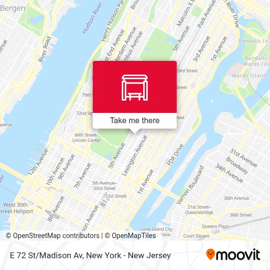 E 72 St/Madison Av map