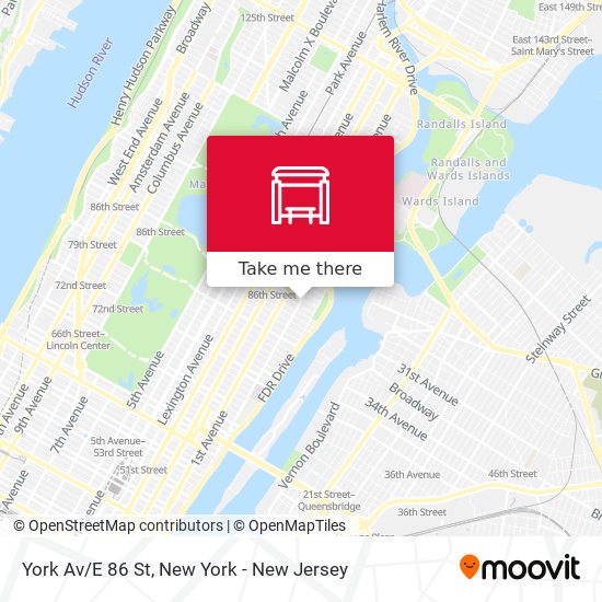 York Av/E 86 St map