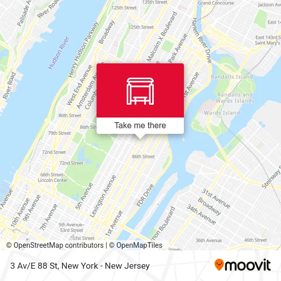3 Av/E 88 St map