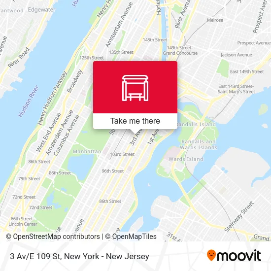3 Av/E 109 St map