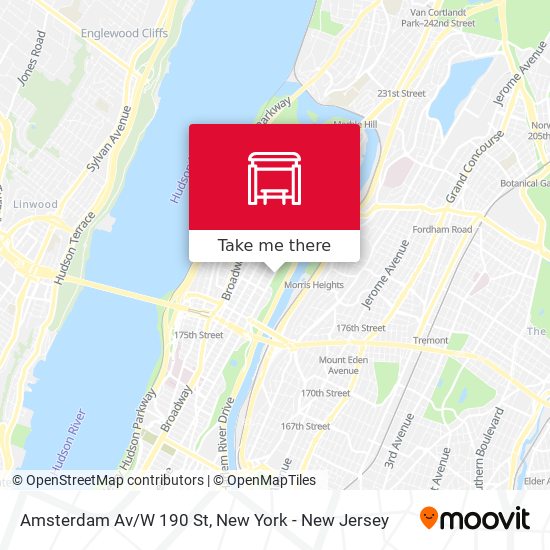 Mapa de Amsterdam Av/W 190 St