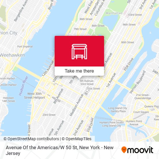 Avenue Of the Americas/W 50 St map