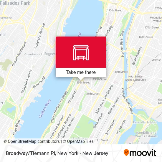 Broadway/Tiemann Pl map