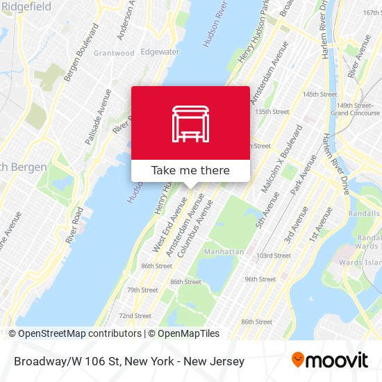 Broadway/W 106 St map