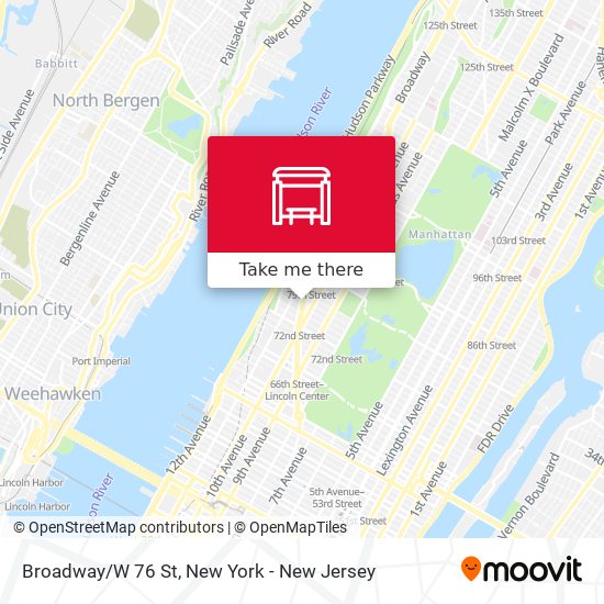 Broadway/W 76 St map