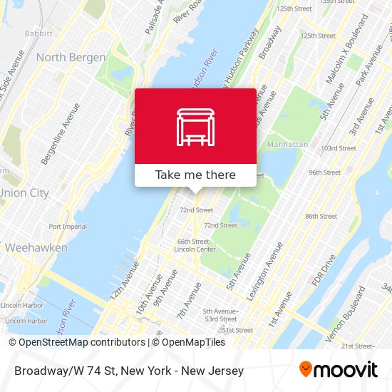 Broadway/W 74 St map