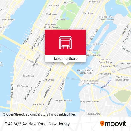 E 42 St/2 Av map