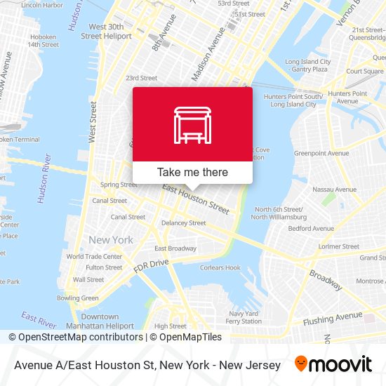 Mapa de Avenue A/East Houston St