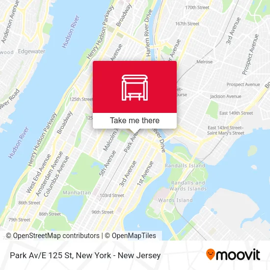 Park Av/E 125 St map