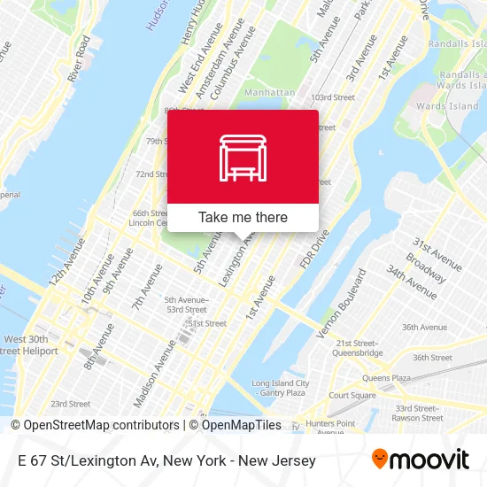 E 67 St/Lexington Av map