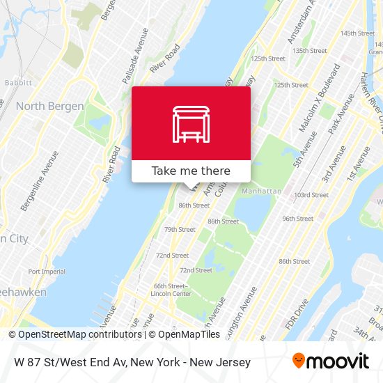 W 87 St/West End Av map