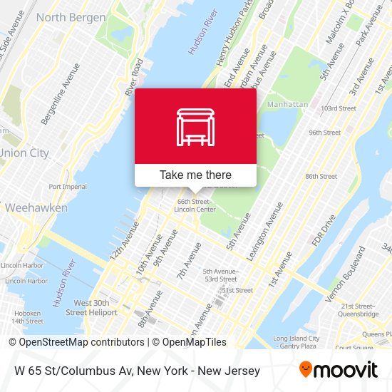 Mapa de W 65 St/Columbus Av