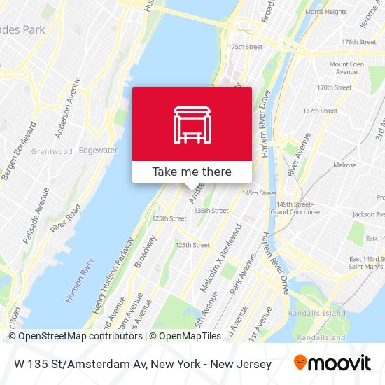 W 135 St/Amsterdam Av map