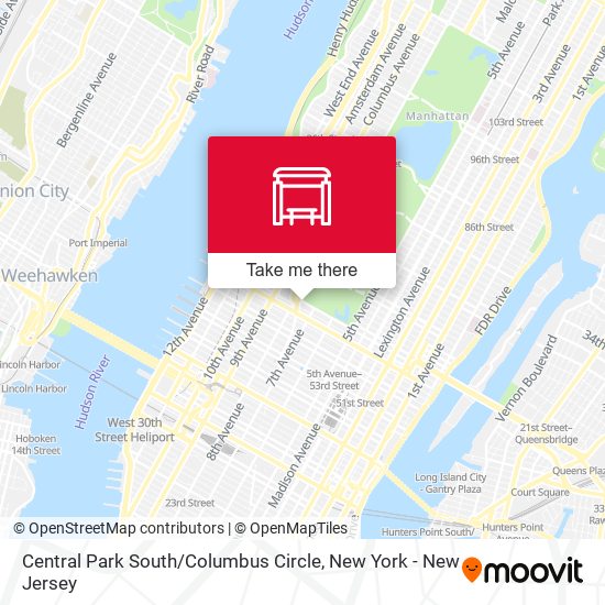 Central Park South / Columbus Circle map