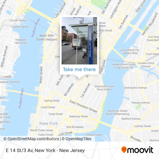 E 14 St/3 Av map