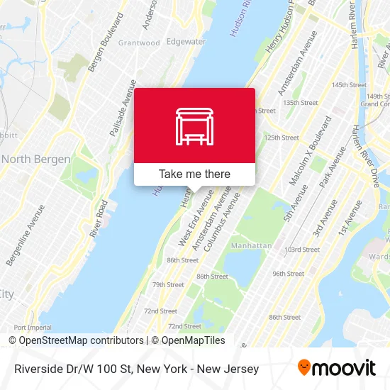 Riverside Dr/W 100 St map