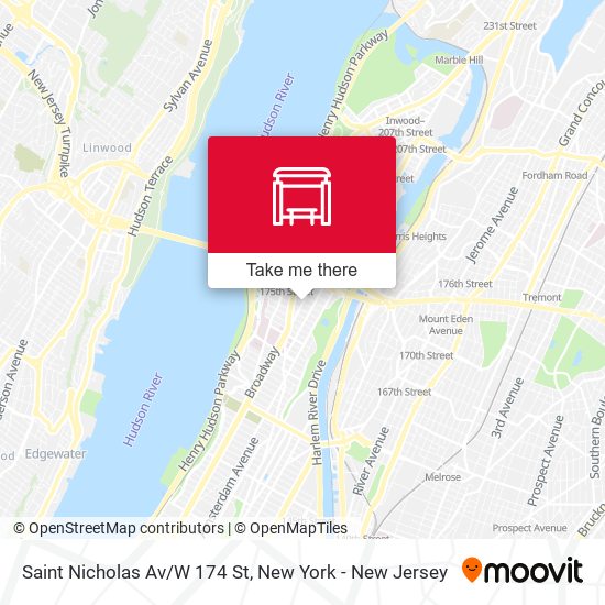 Saint Nicholas Av/W 174 St map