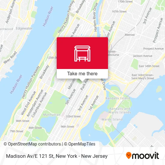 Madison Av/E 121 St map