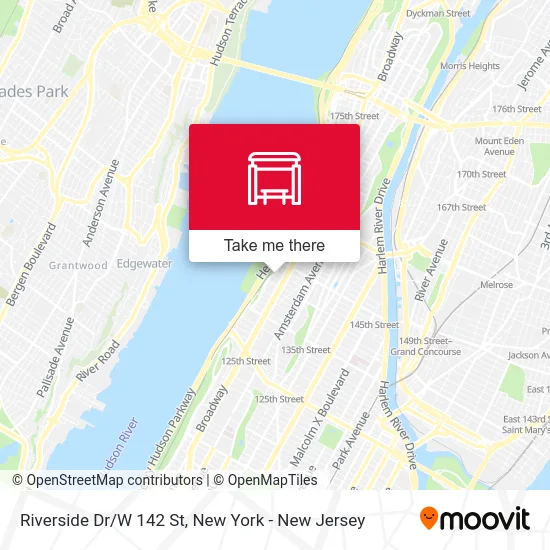 Riverside Dr/W 142 St map