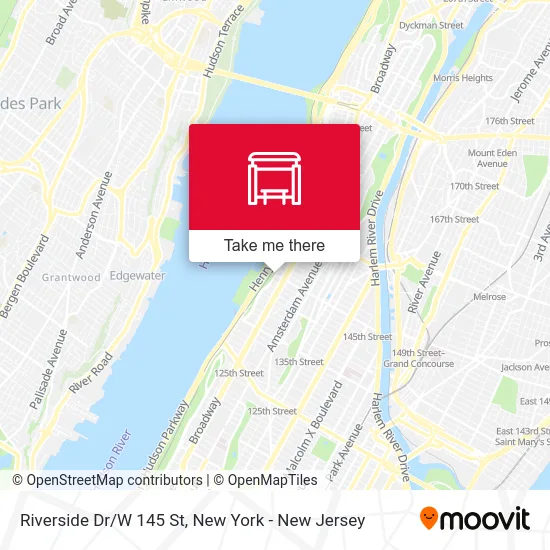 Riverside Dr/W 145 St map