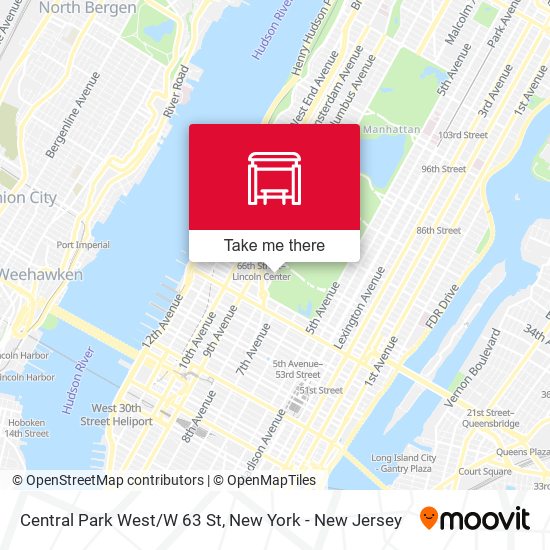 Mapa de Central Park West/W 63 St
