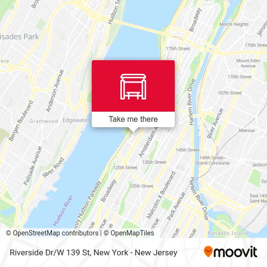 Riverside Dr/W 139 St map