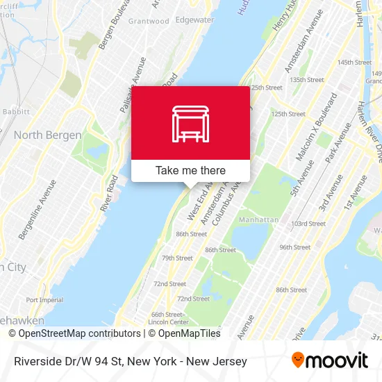 Riverside Dr/W 94 St map