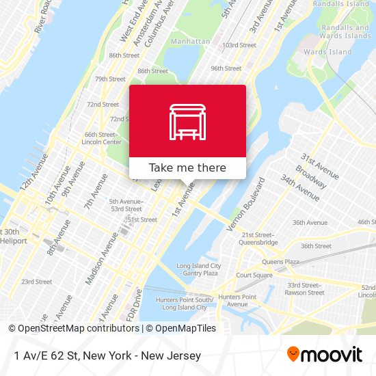 1 Av/E 62 St map