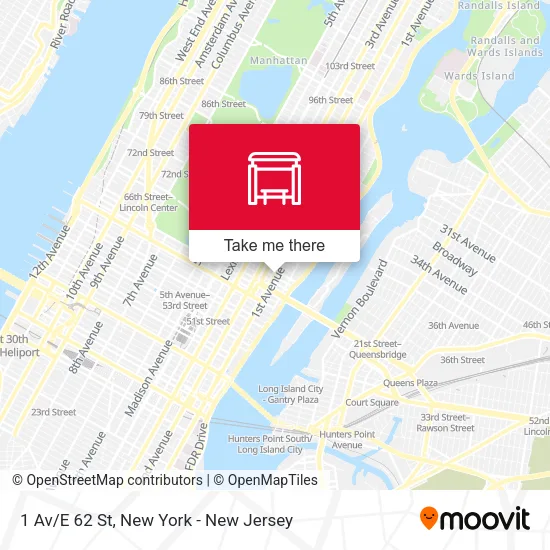 1 Av/E 62 St map