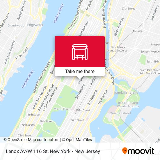 Lenox Av/W 116 St map