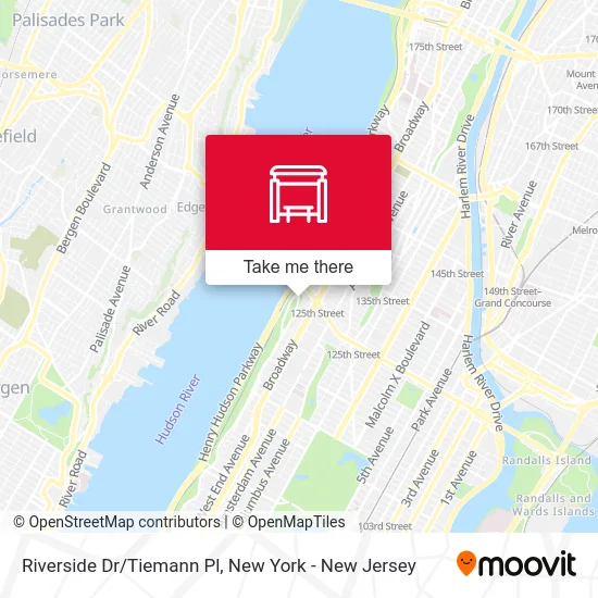 Riverside Dr/Tiemann Pl map