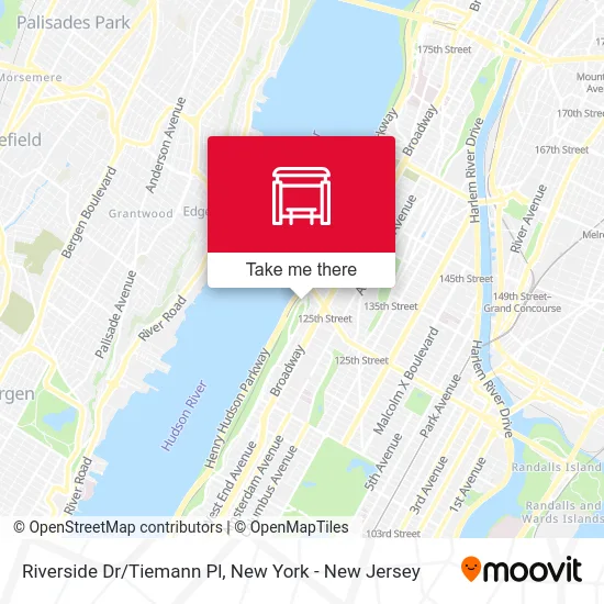Riverside Dr/Tiemann Pl map