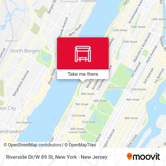 Riverside Dr/W 89 St map