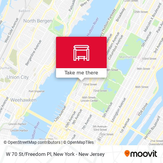 W 70 St/Freedom Pl map