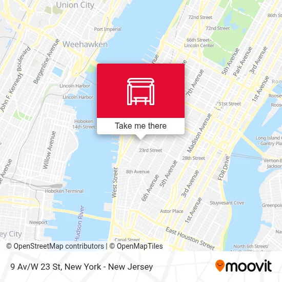 9 Av/W 23 St map