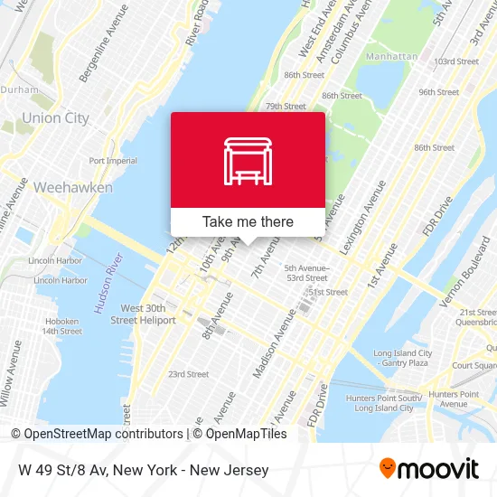 W 49 St/8 Av map