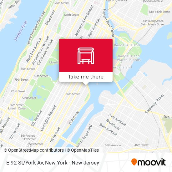Mapa de E 92 St/York Av
