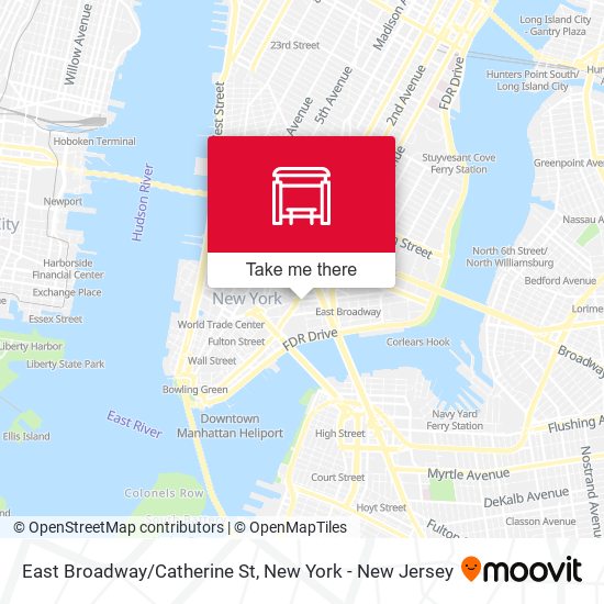 East Broadway/Catherine St map