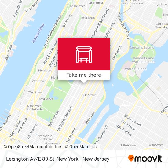 Mapa de Lexington Av/E 89 St