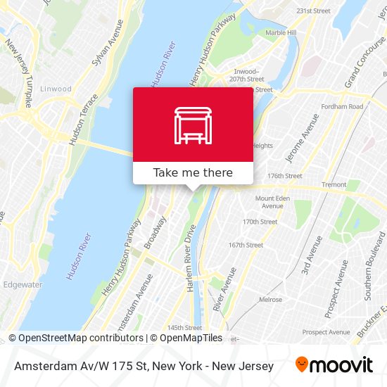 Amsterdam Av/W 175 St map