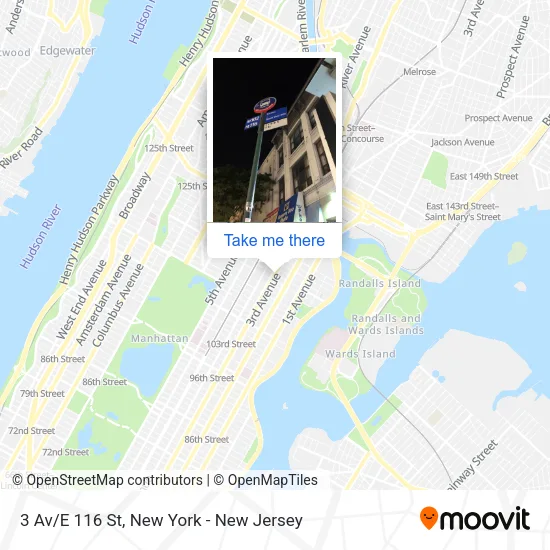 3 Av/E 116 St map